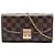 Bolsa transversal carteira com corrente Louis Vuitton Damier Ebene Croisette marrom