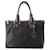 Borsa Satchel Prada Tessuto Canapa Logo nera Nero