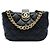 Borsa Hobo Chanel CC in agnello trapuntato nero con catena