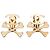 Orecchini a clip Chanel Gold Plated CC Lacquered Crossbones placcati in oro D'oro