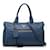 Borsa blu Prada Vitello Phenix Zip Top Satchel