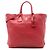 Borsa Shopper Tote Satchel Prada Vitello Daino rossa con zip laterale Rosso