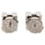 Silver Hermès Palladium Plated Cage dH Cube Push Back Earrings Silvery  - view 2