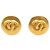 Orecchini a cerchio Chanel CC placcati oro D'oro