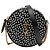 Saint Laurent Black Chevron Kalbsleder Polka Dot Round Vinyle Camera Bag Schwarz