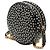 Saint Laurent Black Chevron Kalbsleder Polka Dot Round Vinyle Camera Bag Schwarz - Ansicht 2