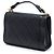 Borsa Chanel Small Quilted Grained Calfskin Label Click Flap Nera Nero - vista 2