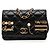 Borsa a tracolla Chanel Mini CC Quilted Lambskin Coco Clips Wallet on Chain nera Nero