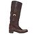 Botas altas de cuero marrón con hebilla Prada Talla 37 Castaño