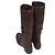 Botas altas de cuero marrón con hebilla Prada Talla 37 Castaño - vista 3