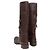 Botas altas de cuero marrón con hebilla Prada Talla 37 Castaño - vista 4