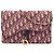 Portafoglio con catena e borsa a tracolla Saddle in tela Dior Oblique rossa Rosso