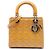 Borsa Lady Dior Medium in vernice cannage giallo