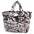 Tote imbottito stampato in nylon Re Prada grigio