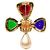 Spilla appuntata Chanel placcata in oro multicolore con Gripoix e perle finte D'oro - vista 2