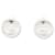 Orecchini Chanel CC in ottone e strass argento con chiusura a pressione