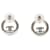 Orecchini Chanel CC in ottone e strass argento con chiusura a pressione - vista 2