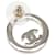 Orecchini Chanel CC in ottone e strass argento con chiusura a pressione - vista 3