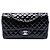 Borsa a tracolla Chanel Medium Quilted Patent Secret Label Nera Nero