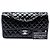 Borsa a tracolla Chanel Medium Quilted Patent Secret Label Nera Nero - vista 7