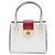 Mini borsa a mano Prada Mini Saffiano con chiusura Turnlock bianca Bianco