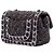 Borsa a tracolla Chanel Mini Rectangular Classic in tweed intrecciato con patta singola nera Nero - vista 2