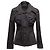 Schwarzes Dolce & Gabbana gerafftes Langarm-Button-Up-Oberteil Größe US S - Ansicht 2