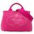 Tote Piccola borsa Prada in tela Canapa rosa con logo
