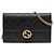 Borsa a tracolla con catena Gucci Guccissima nera con G intrecciate Nero