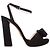 Bow Sandali con plateau e fiocco in scamosciato nero Prada Taglia 37.5