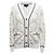Weiß-schwarzer Chanel V-Ausschnitt Cardigan Größe FR 34