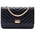 Borsa a tracolla Chanel Reissue 2.55 Chevron in pelle di vitello invecchiata nera Wallet on Chain Nero