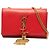 Borsa a tracolla Kate Small in pelle di vitello liscia con monogramma rosso Saint Laurent