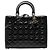 Borsa Lady Dior Large in vernice blu cannage