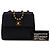 Borsa a tracolla Chanel Mini Square Diagonal Quilted Satin Single Flap nera Nero - vista 10