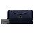 Borsa a tracolla Chanel CC in tweed matelassé blu con patta a fisarmonica - vista 6