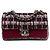 Borsa a Spalla Chanel Medium CC Tweed Multi Print Double Flap Rossa Rosso