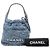 Borsa Chanel Mini Denim Studded 22 Blu Satchel - vista 8