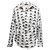 Weiß-schwarzes Balenciaga Logo-Print Button-Up Top Größe FR 34 - Ansicht 2