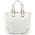 Bamboo Tote Gucci de couro branco com alça de bambu e mors