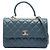Trendy CC Borsa Chanel Medium in agnello blu con CC Trendy