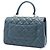 Trendy CC Borsa Chanel Medium in agnello blu con CC Trendy - vista 2