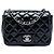 Mini Borsa Chanel Square Classic Black Patent Single Flap Crossbody Nero