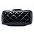 Mini Borsa Chanel Square Classic Black Patent Single Flap Crossbody Nero - vista 3