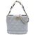 Borsa bucket con manico a catena e sciarpa Chanel CC trapuntato Caviar grigio