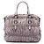 Bolsa satchel em nappa gaufre cinza Prada