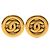 Orecchini a clip rotondi Chanel CC placcati oro D'oro