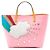 Borsa Tote Rainbow Cloud in pelle per bambini Gucci rosa