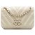 Borsa a tracolla Chanel Large Chevron in pelle di pecora bianca con patta discreta Bianco