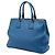 Borsa Tote Convertibile con Doppia Cerniera Blue Prada Vitello Daino - vista 2